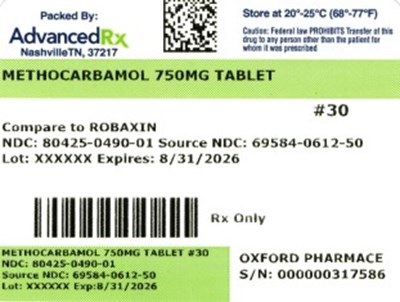 Methocarbamol 750mg 80425-0490-01.jpg Methocarbamol 750mg #30 - Methocarbamol 750mg 80425 0490 01